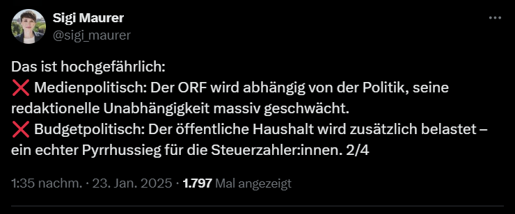 Sigi Maurer warnt: "ORF wird abhängig von der Politik"