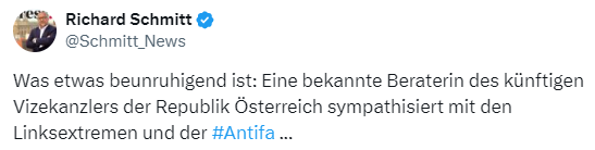 Eine bekannte Beraterin des künftigen Vizekanzlers der Republik Österreich sympathisiert mit den Linksextremen und der Antifa