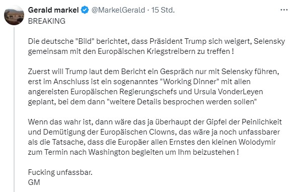 Gerlad Markel postet auf X