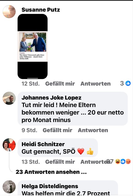 Reaktionen auf Facebook